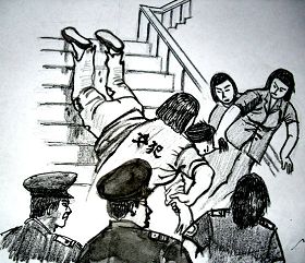 中共酷刑示意图：强迫去做奴工